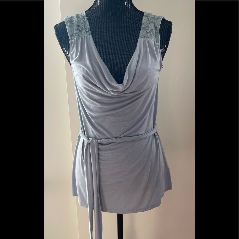 RW&CO  Ice Blue Sleeveless Top Size Medium